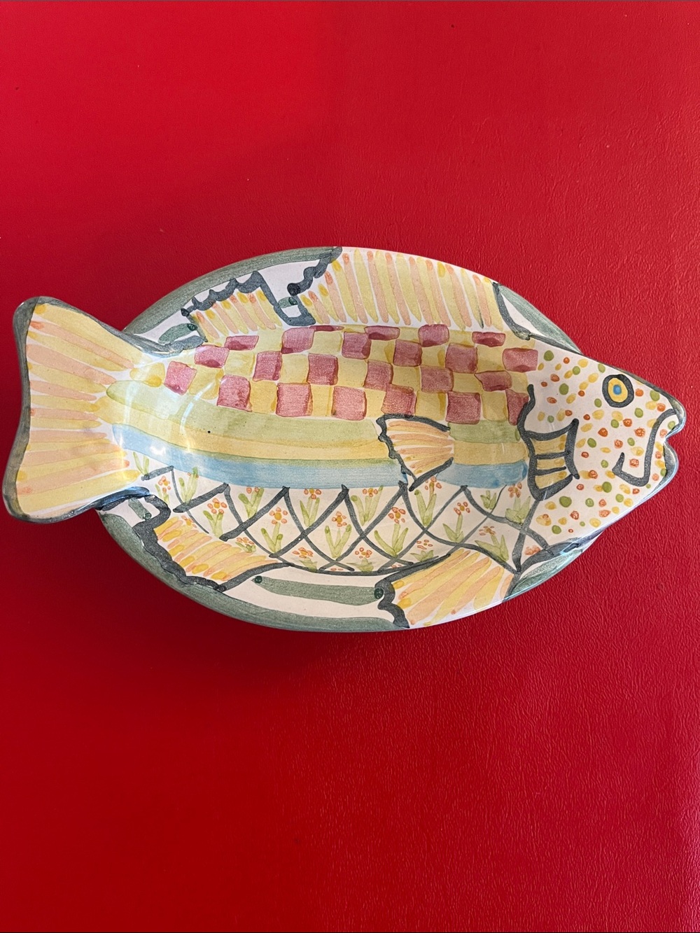 Vintage 1983 MacKenzie Childs fish hand painted